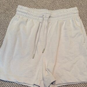 Cozy Light Gray Drawstring Shorts